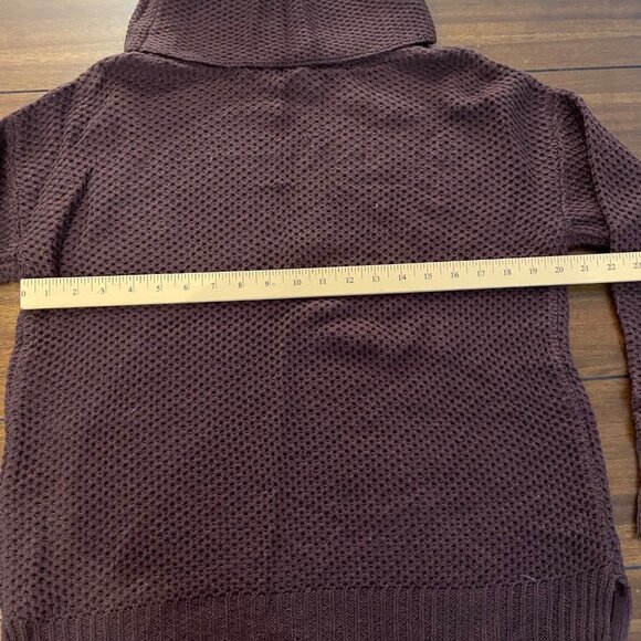 NWOT Sanctuary Cowl Neck Waffle Knit Sweater in Brown Size XSmall - Picture 3 of 10